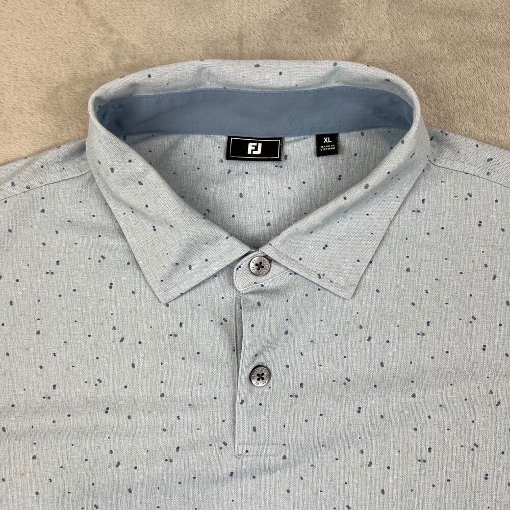 FootJoy Mens XL Golf Polo Shirt Blue Speckle Reflection Bay ProDry Resort Top
